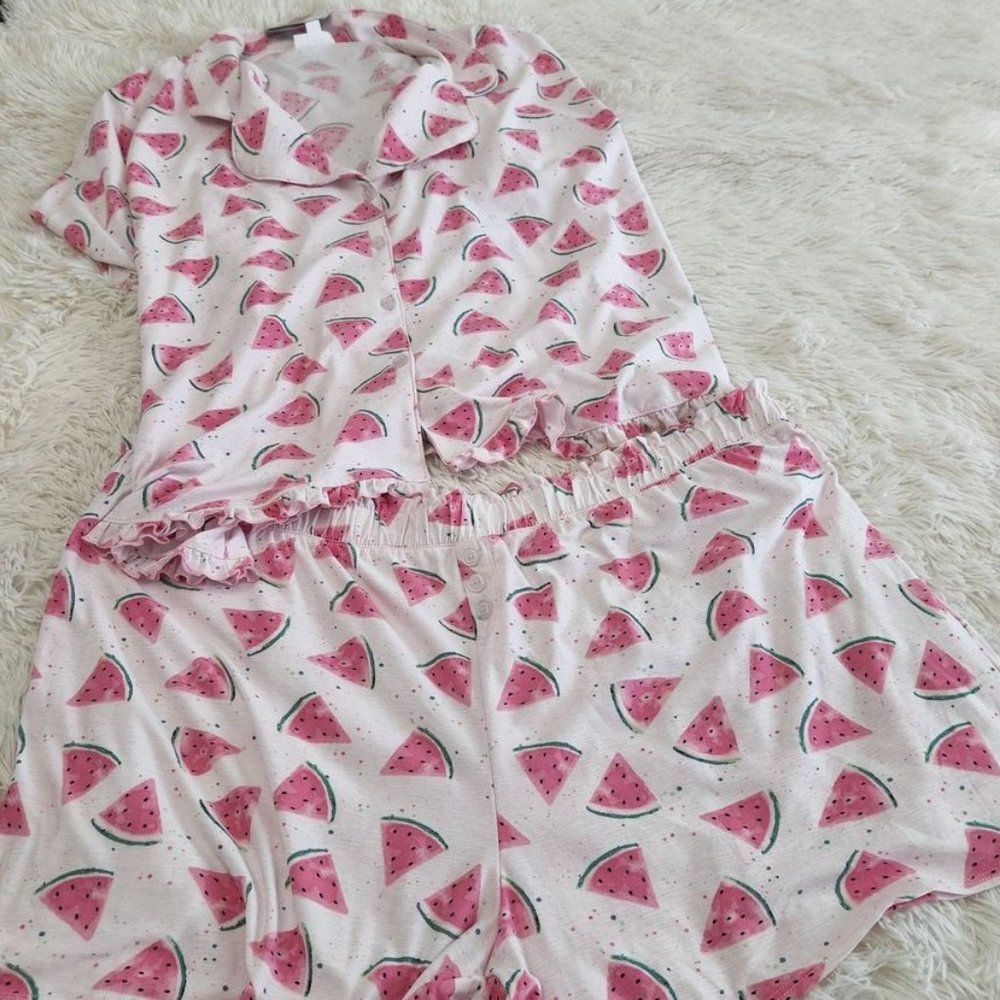 Rosie Harlow watermelon print pajama short set NWT